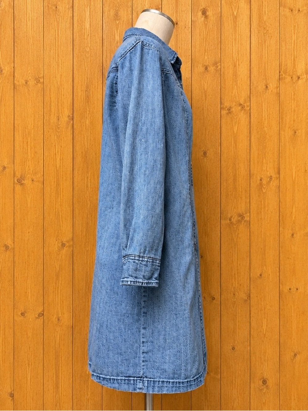 Lee Large 100% Cotton Chambray Shirt Dress Knee Length Boho Western - Picture 3 of 7